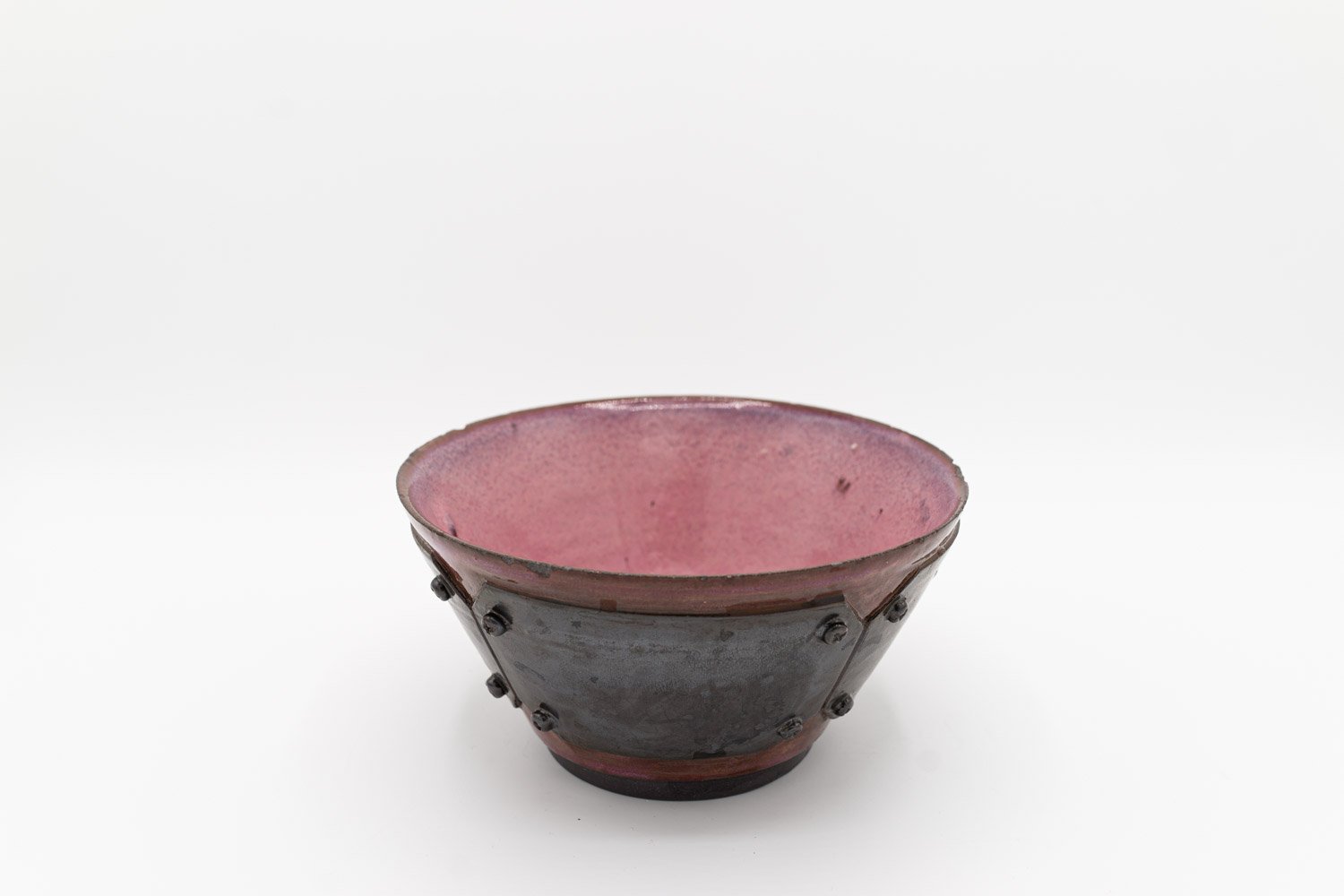 Riveted Pink Bowl